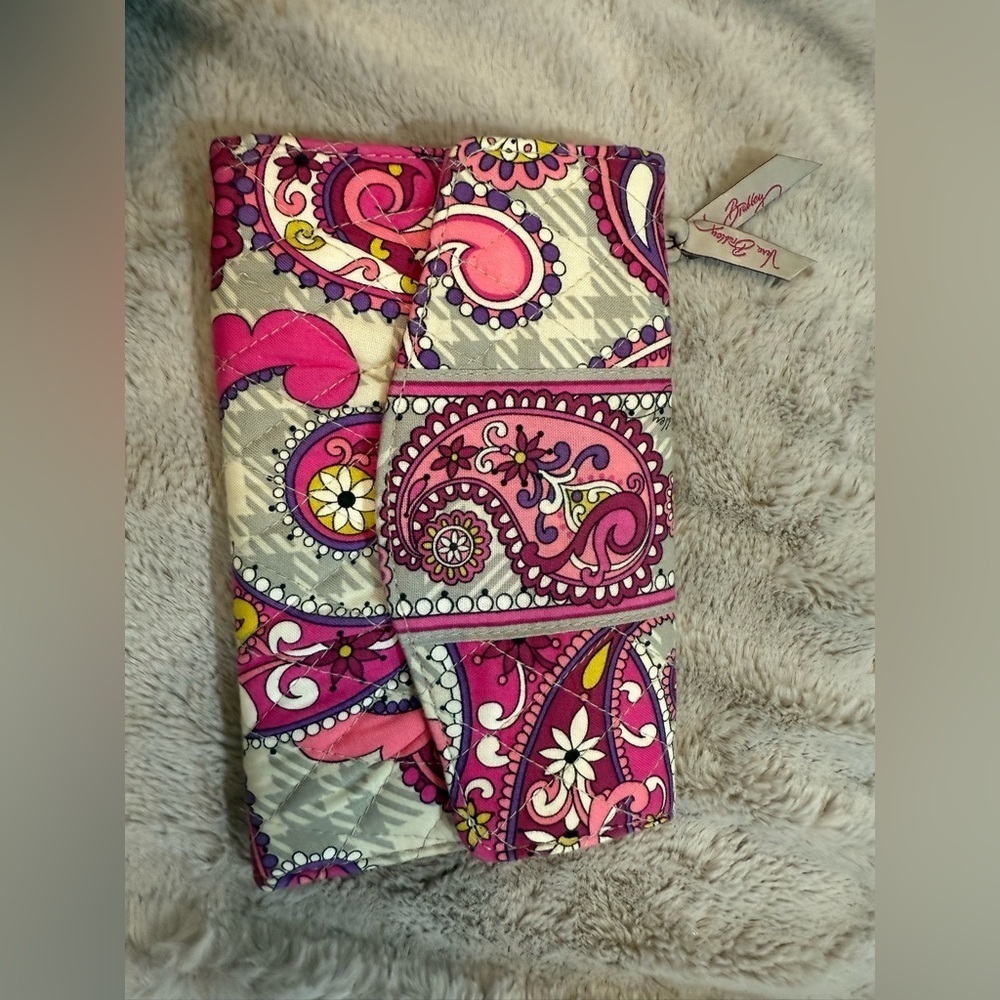 Vera Bradley Pink and Gray Paisley Clutch